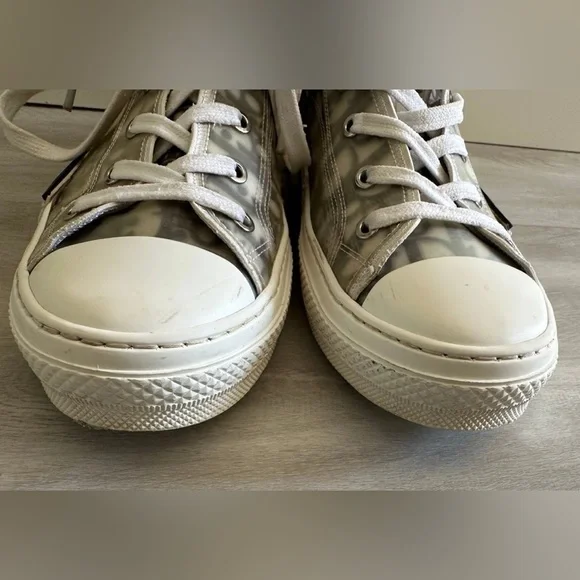Dior-B23 High-Top Sneaker White And Black Dior Oblique Canvas Sz 40 us 7